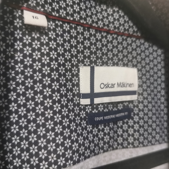 Oskar Mäkinen Modern Fit Shirt Size 16 - Picture 3 of 6